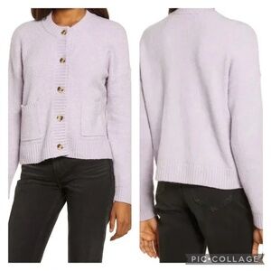 Madewell Colburne Cardigan Sweater in Lilac Purple Size XS